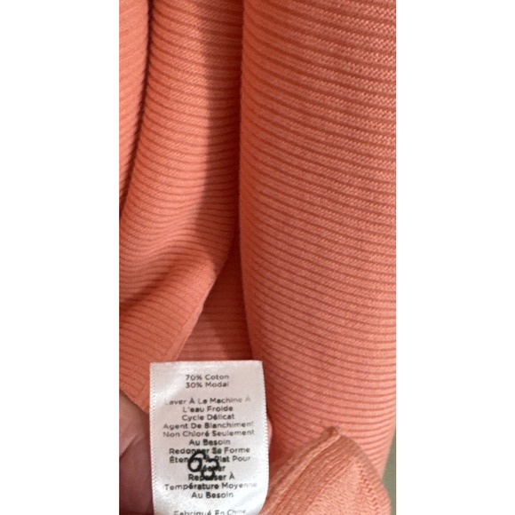 Talbots Plus Sz 2X Open Front Modern Ottoman Ribbed Cardigan Peach Coral - Picture 9 of 9